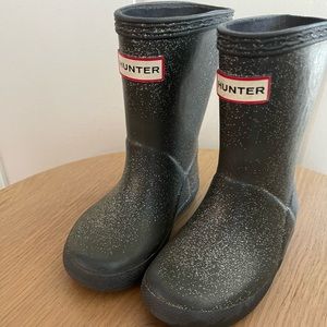 Sparkly Grey Toddler Hunter Brand Rain Boots